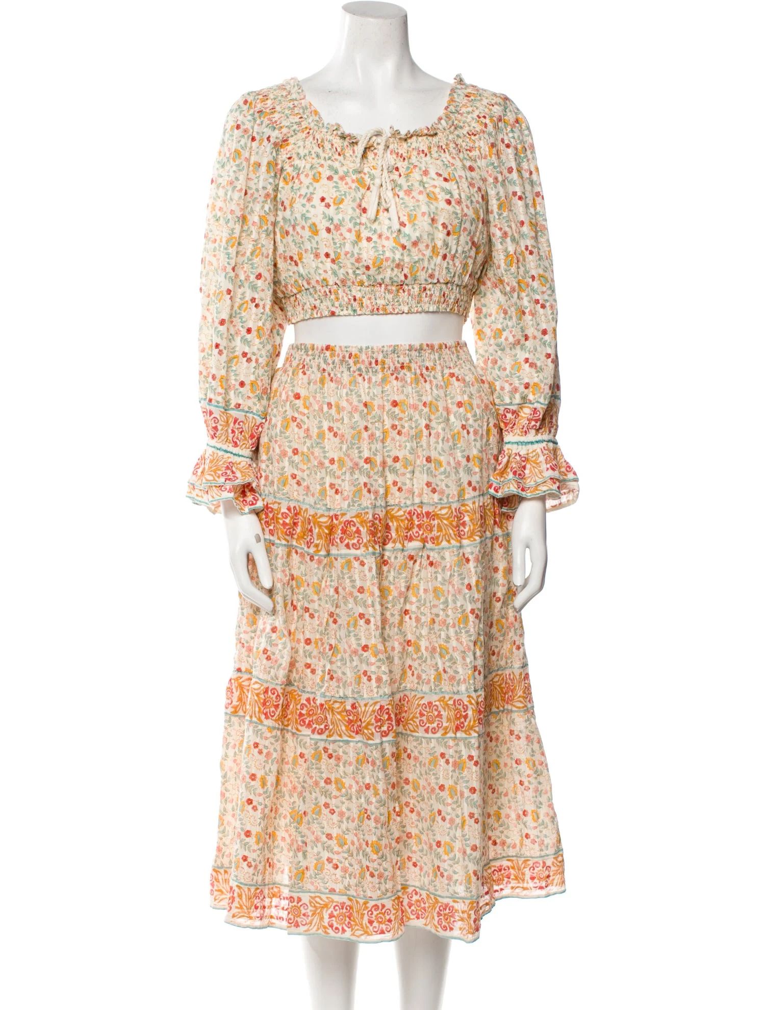 Floral Print Ruffle Embellishment Skirt Set | The RealReal