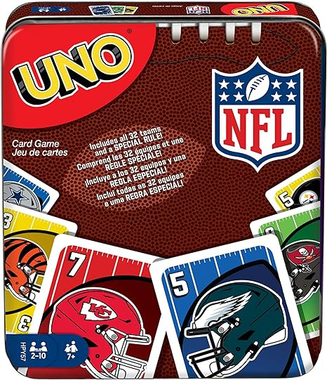 Mattel Games UNO NFL Card Game for Kids & Adults, Travel Game with NFL Team Logos & Special Rule ... | Amazon (US)