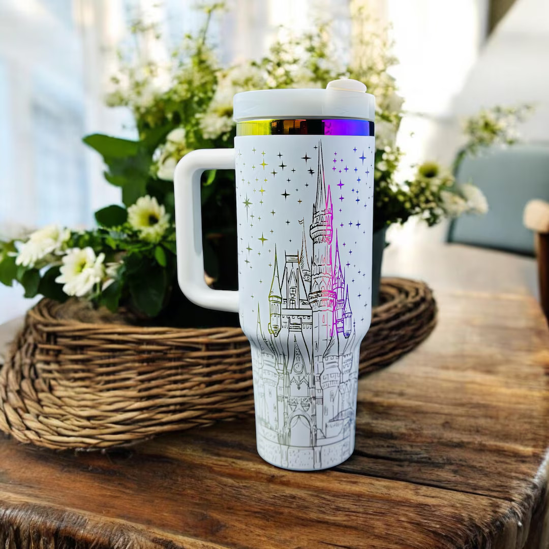 Disney Castle Stanley Style Engraved Tumbler 40 OZ - Etsy | Etsy (US)