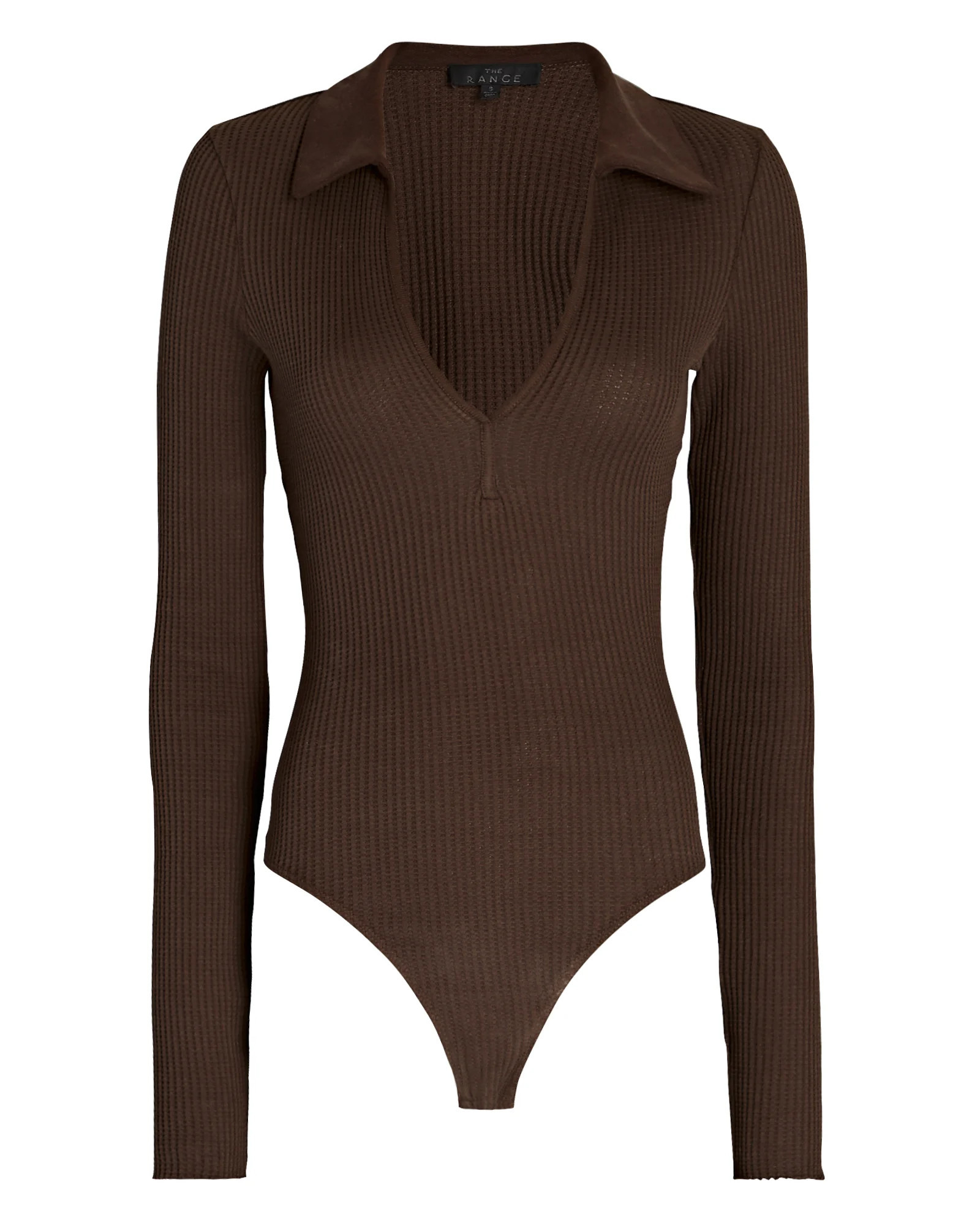 Jumbo Stark Waffle Polo Bodysuit | INTERMIX