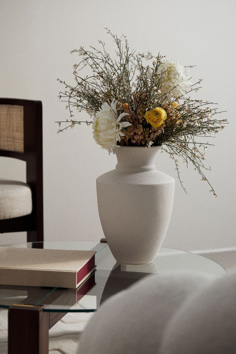 Large Stoneware Vase - White - Home All | H&M US | H&M (US + CA)