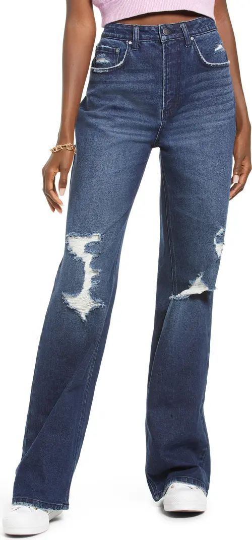High Waist Distressed Wide Leg Jeans | Nordstrom