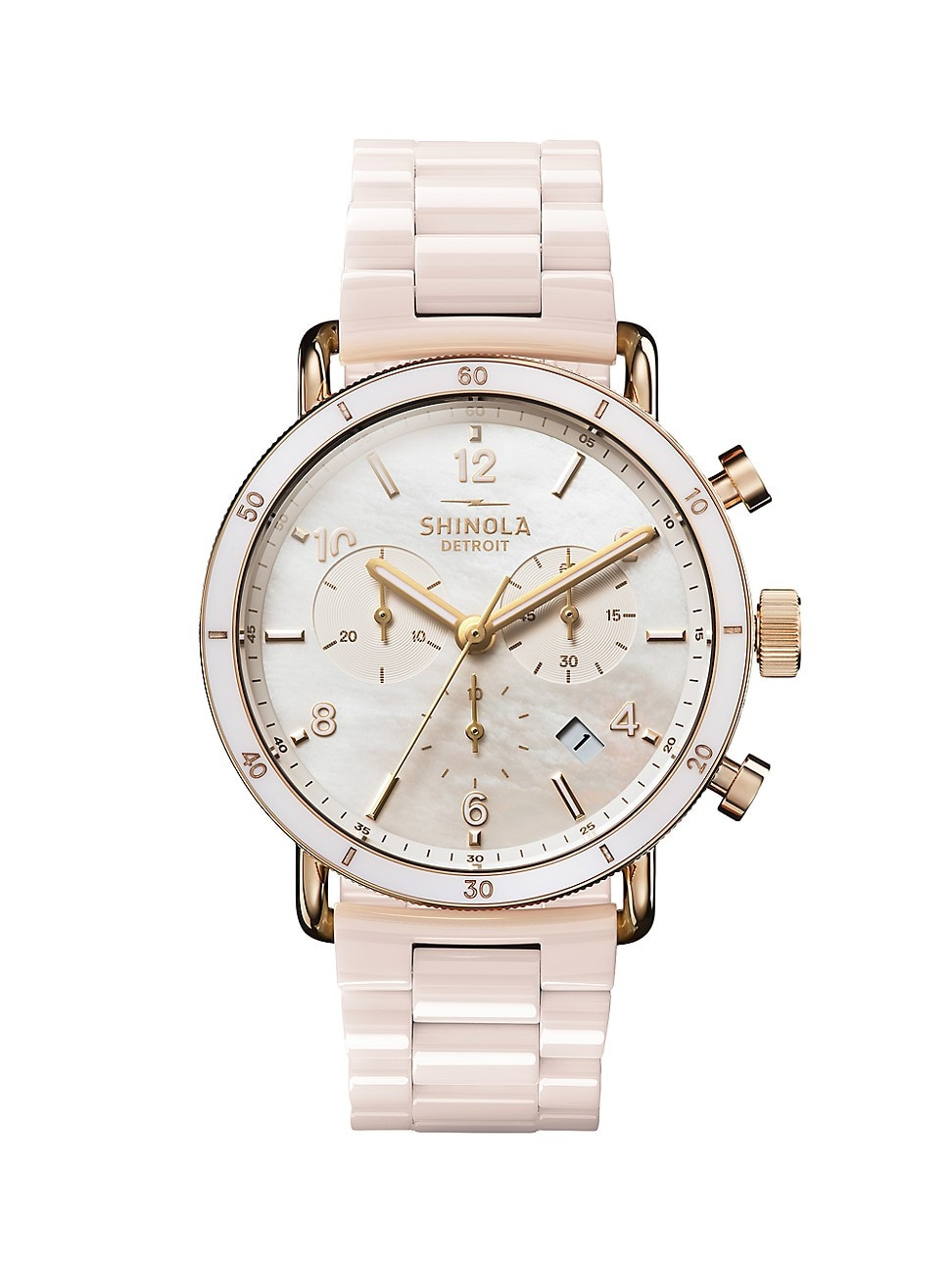 Women's Canfield Sport Stainless Steel & Ceramic Chronograph Watch/40MM - Pink | Saks Fifth Avenue
