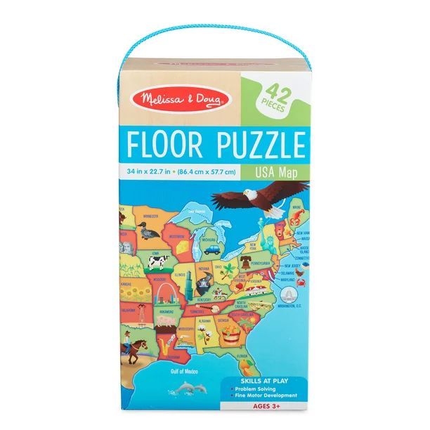 Melissa & Doug USA Map Giant Cardboard Floor Puzzle (42 Pcs) | Walmart (US)
