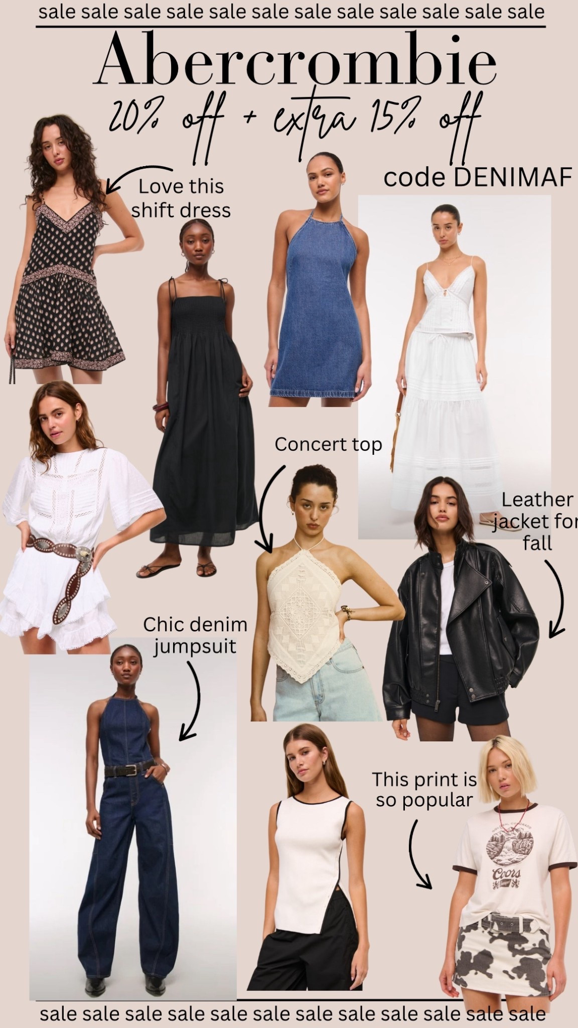 Abercrombie NEW ARRIVALS 20% off + extra 15% off code DENIMAF

#LTKStyleTip #LTKSeasonal #LTKSaleAlert