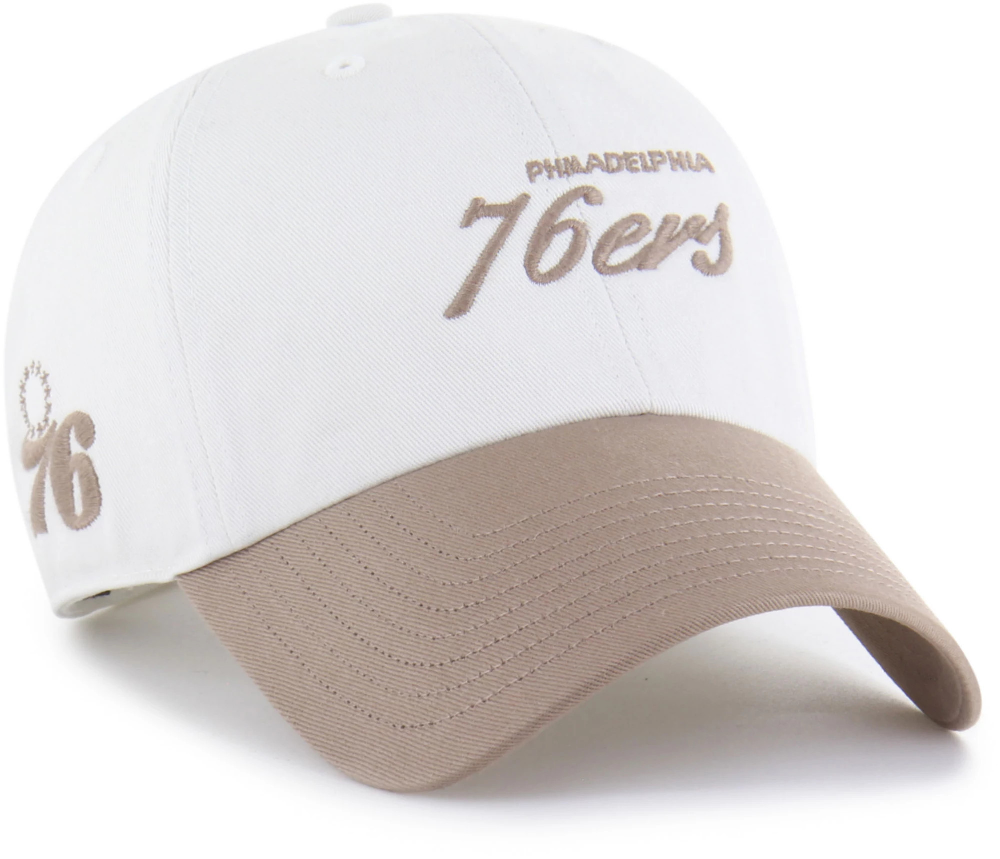 '47 Adult Philadelphia 76ers Off White Contemporary Basics Foundational Clean Up Adjustable Hat, Men's | DICK'S Sporting Goods