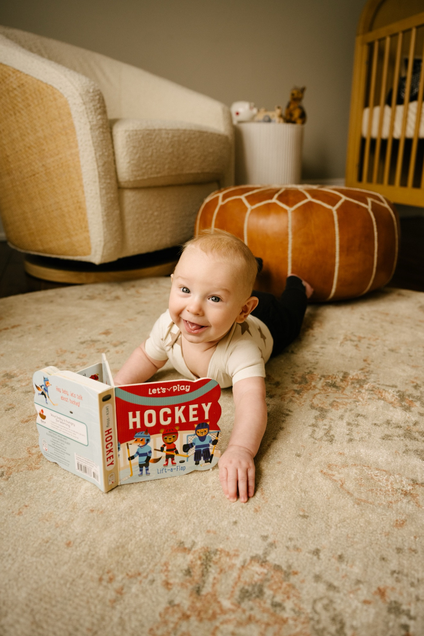 Future hockey player doing future hockey player things. 🥅🏒 #boymom #babyboy #babybooks 

#LTKFamily #LTKBaby