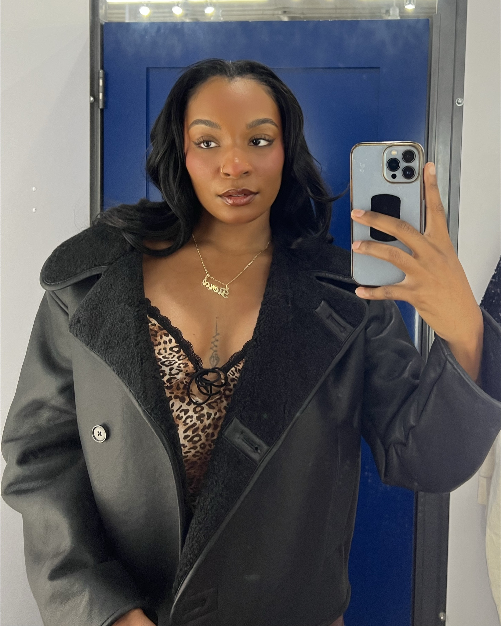 Faux Leather Sherpa Coat 👏🏾 I neeedddd  

#LTKHoliday #LTKGiftGuide