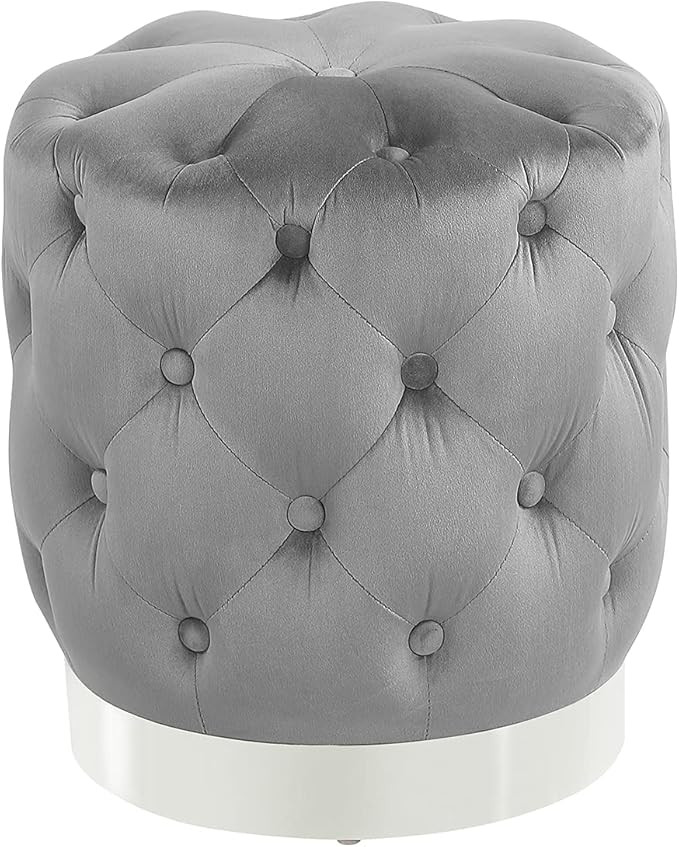 Morden Fort Round Tufted Velvet Ottoman Bench Footrest for Entryway, Bedroom, Living Room 17.5" H... | Amazon (US)