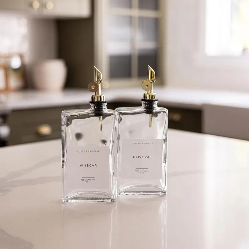 Rectangle Olive Oil & Vinegar Dispenser Bottles - Etsy | Etsy (US)