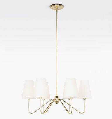 Berkshire 6-Arm Chandelier with Linen Shades | Rejuvenation