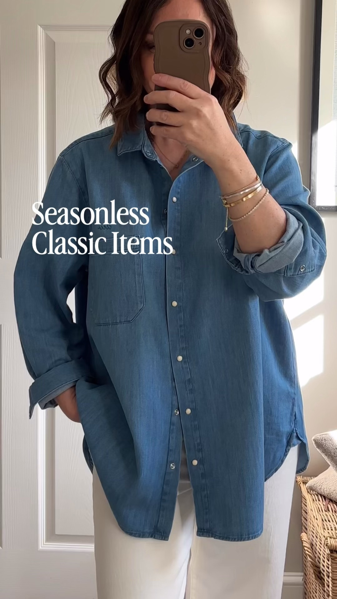 My denim shirt of choice 

Either purchase your own size or size up like I have

#LTKautumn