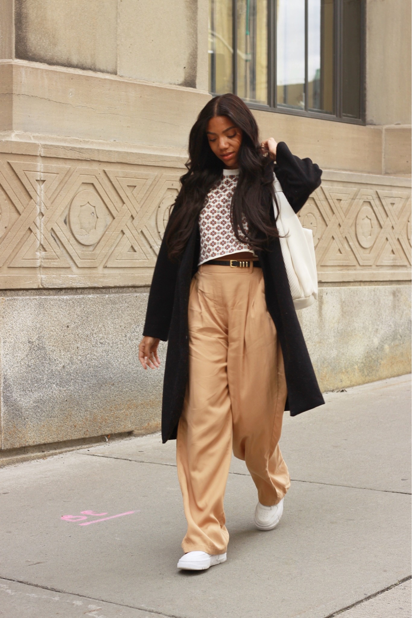 top- XS

pleated pants | wide leg pants | straight leg pants | print top | wool coat | fall season | nike | thin belt style idea | contemporary style | high waisted pants | white purse | large tote bag | fall outfit idea | cropped sweater | sweater vest | fall trend | patterned sweater | Amazon find

#LTKSeasonal #LTKitbag