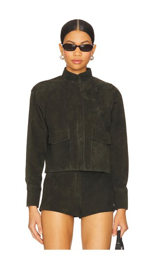 x REVOLVE Remon Suede Jacket in Olive Green | Revolve Clothing (Global)