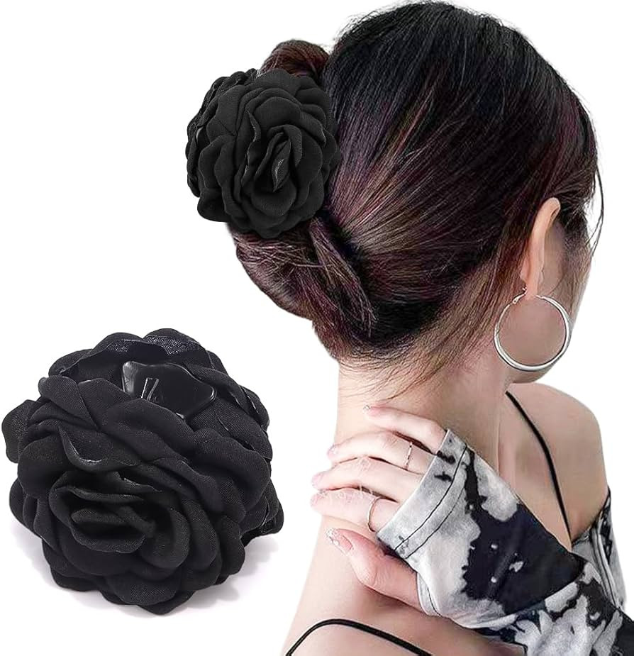 Ahoney Flower Rose Hair Clips 3.7" Flower Claws Clips for Women, Hawaiian Flower Hair Clips Flora... | Amazon (US)