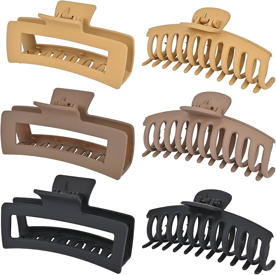 Extra Large Hair Claw Clips for Women Girls, Big Matte Rectangle Hair Clips for Thick Thin Long H... | Amazon (US)