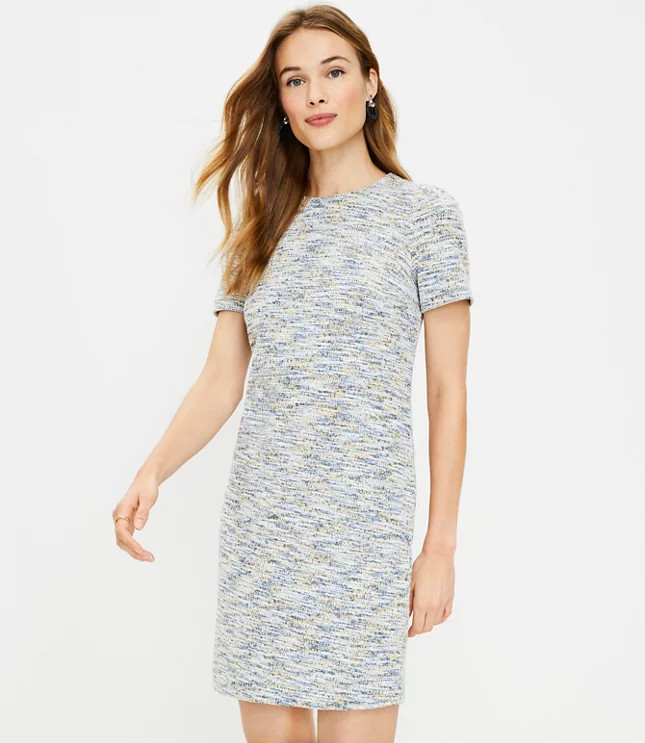 Striped Tweed Shift Dress | LOFT
