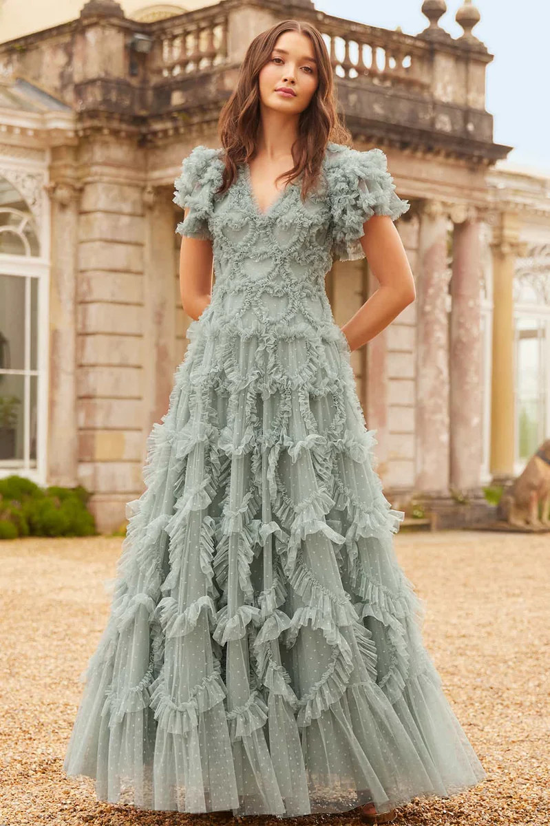 Amorette V-Neck Gown | Needle & Thread US