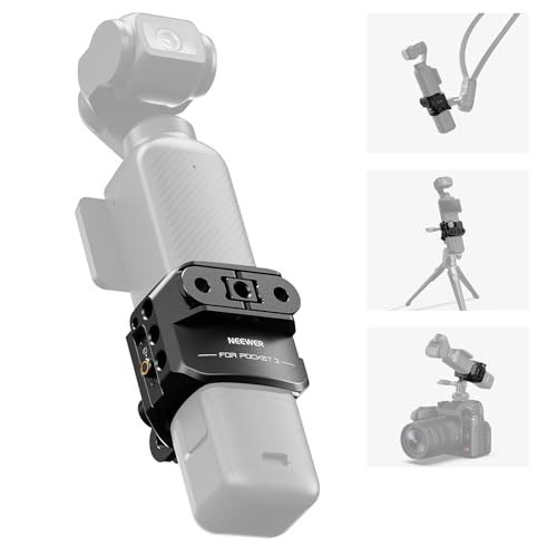 NEEWER Pocket 3 Cage, Aluminum Alloy Gimbal Camera Video Recording Rig with Built in Action Camera Accessory Adapter 1/4" Threads Compatible with DJI Osmo Pocket 3, No Assembly Needed, AC009 | Amazon (US)