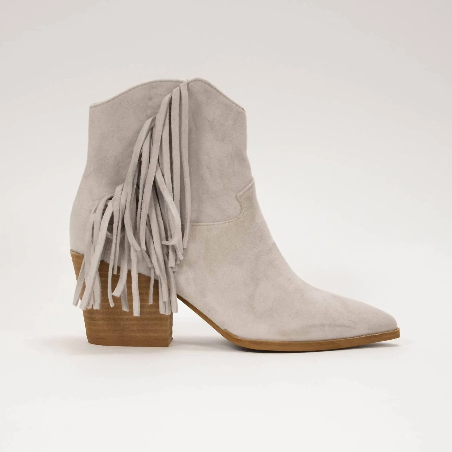 Dixie Fringe Booties In Grey | Shop Simon