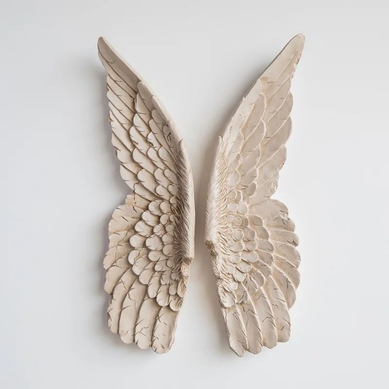2 Piece Faux Taxidermy Angel Wing Wall Décor Set (Set of 2) | Wayfair North America