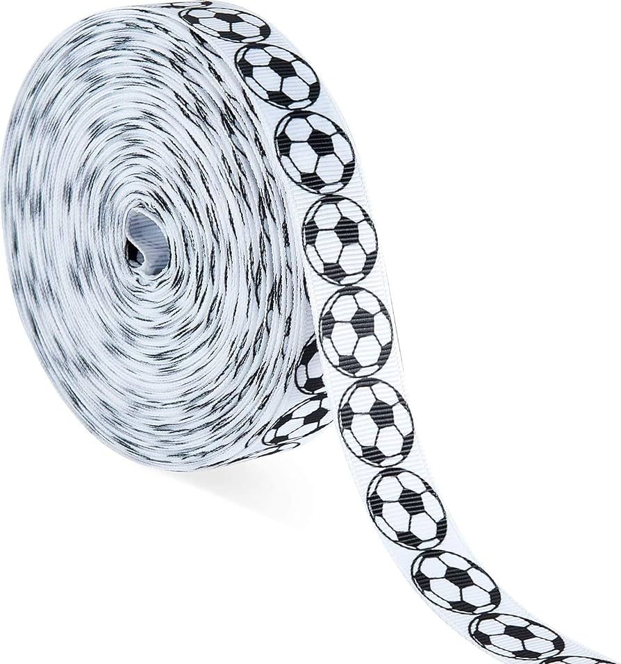 Boao Soccer Ribbon Grosgrain Sports Design Grosgrain Ribbon Soccer Pattern Wired Ribbon for Gift ... | Amazon (US)