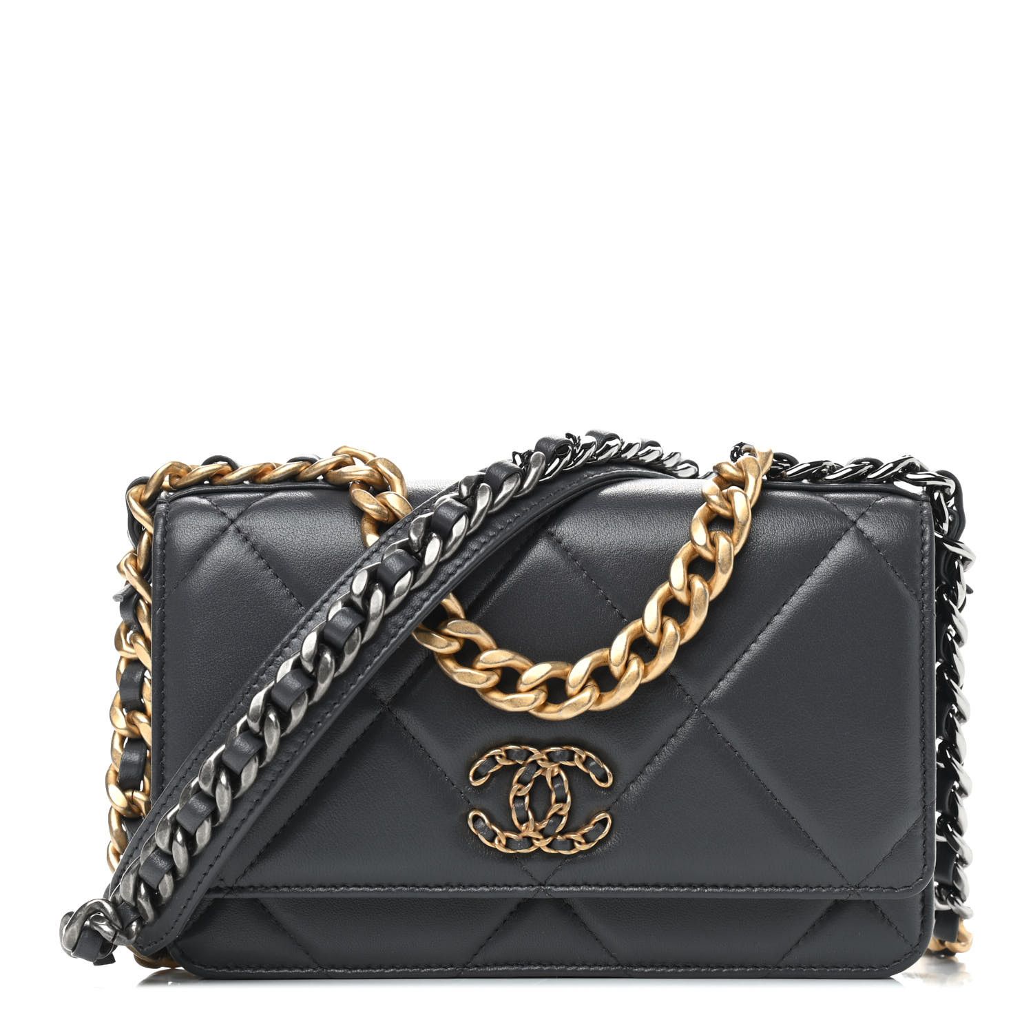 CHANEL

Lambskin Quilted Chanel 19 Wallet On Chain WOC Dark Grey | Fashionphile