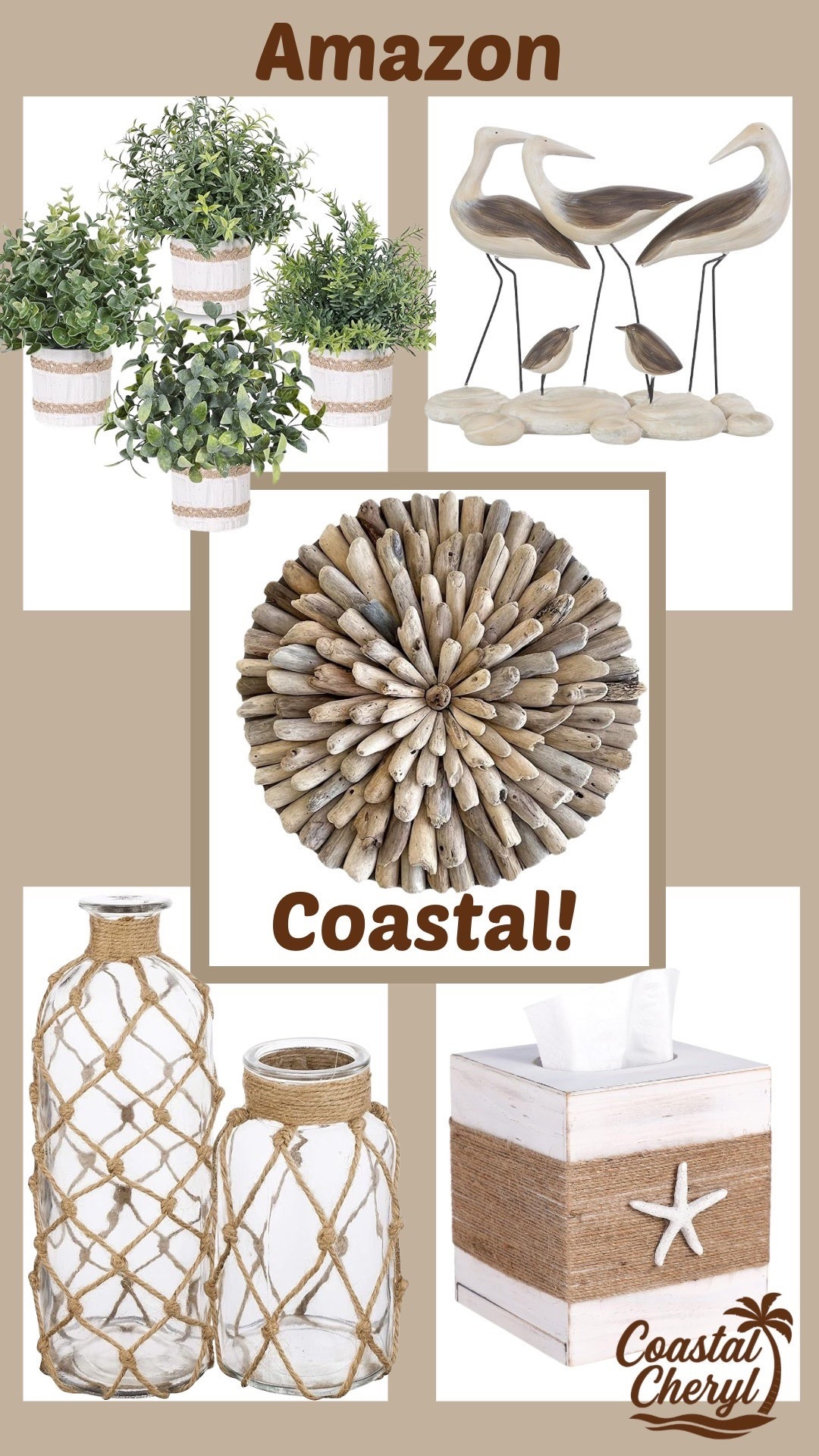Coastal themed home decor items with natural textures and ocean-inspired accents! #amazon #amazonhome #coastaldecor #homedecorr

#LTKHome #LTKFindsUnder100 #LTKFindsUnder50
