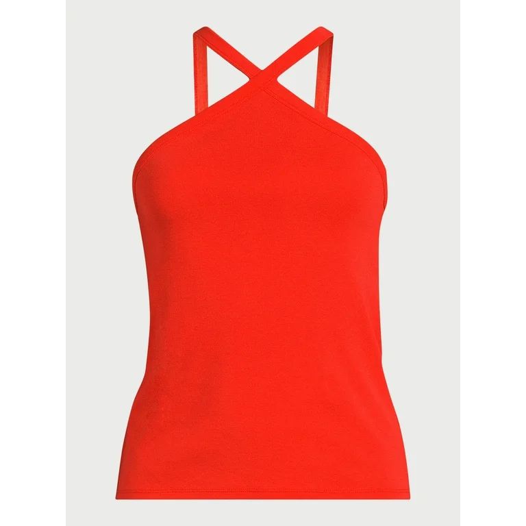 Free Assembly Women’s Knit Halter Top, Sizes XS-XXL | Walmart (US)