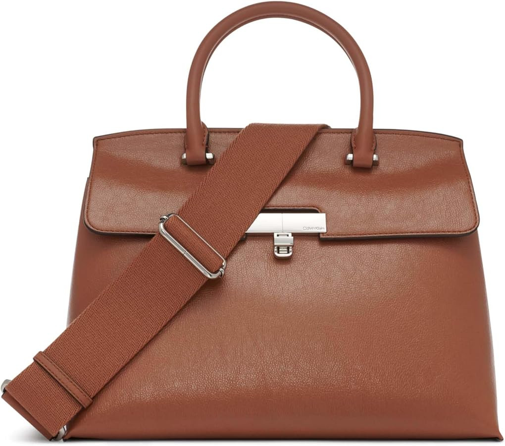 Calvin Klein Women's Becky Turn Lock Satchel | Amazon (US)