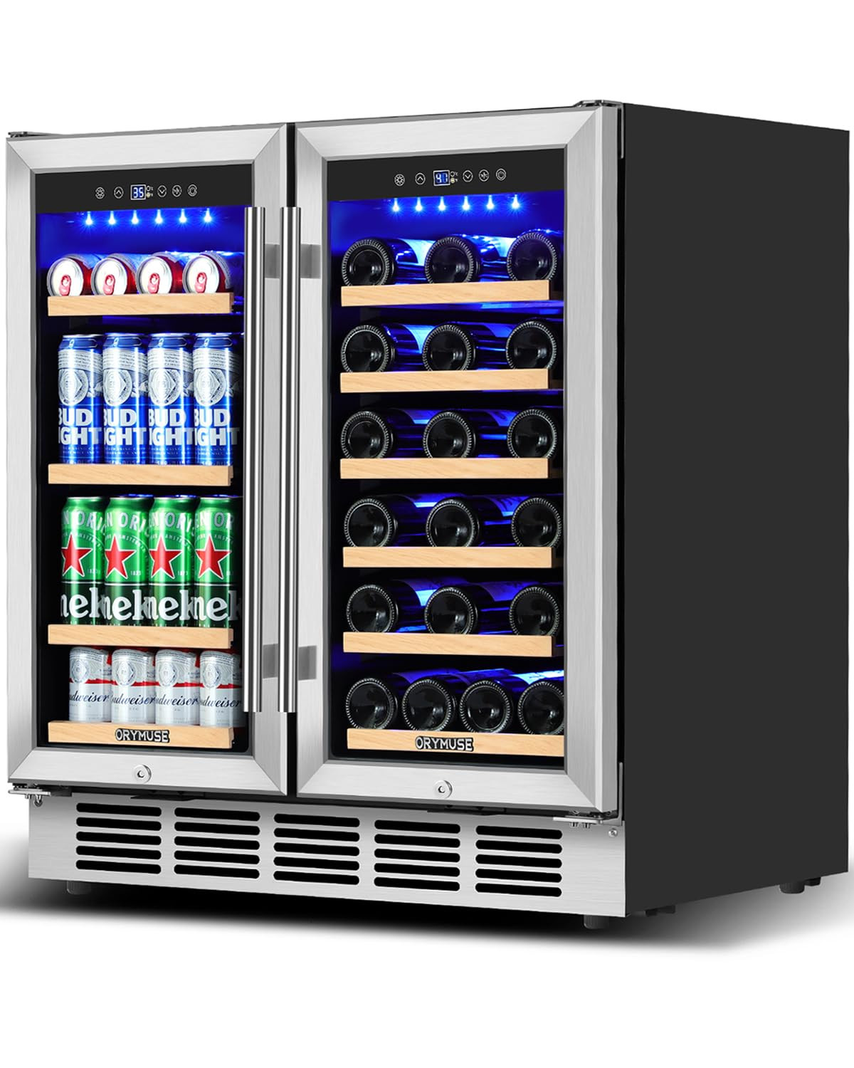 Wine and Beverage Refrigerator 30 Inch, Beverage Fridge Dual Zone with Upgraded Cooling, Wine Bev... | Amazon (US)