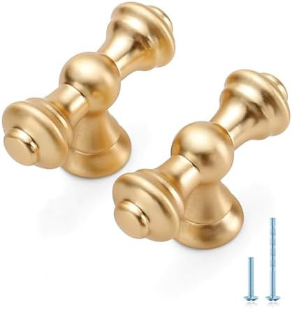 JOY DECOR 10 Pack Brushed Brass Kitchen Cabinet Knobs Drawer Handles, Zinc Gold Cabinet Pulls, Ki... | Amazon (US)