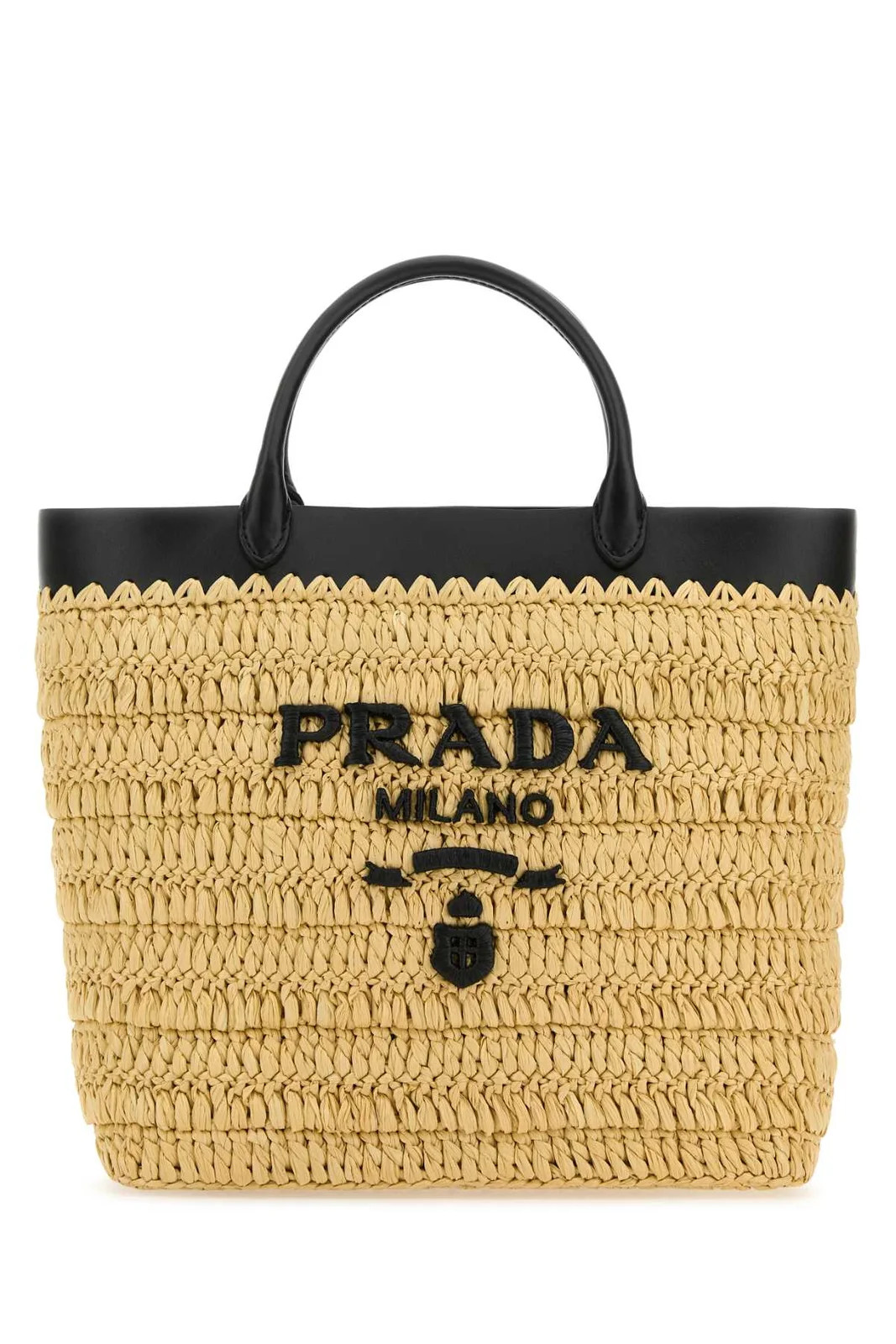 Prada Open-Top Woven Tote Bag | Cettire Global