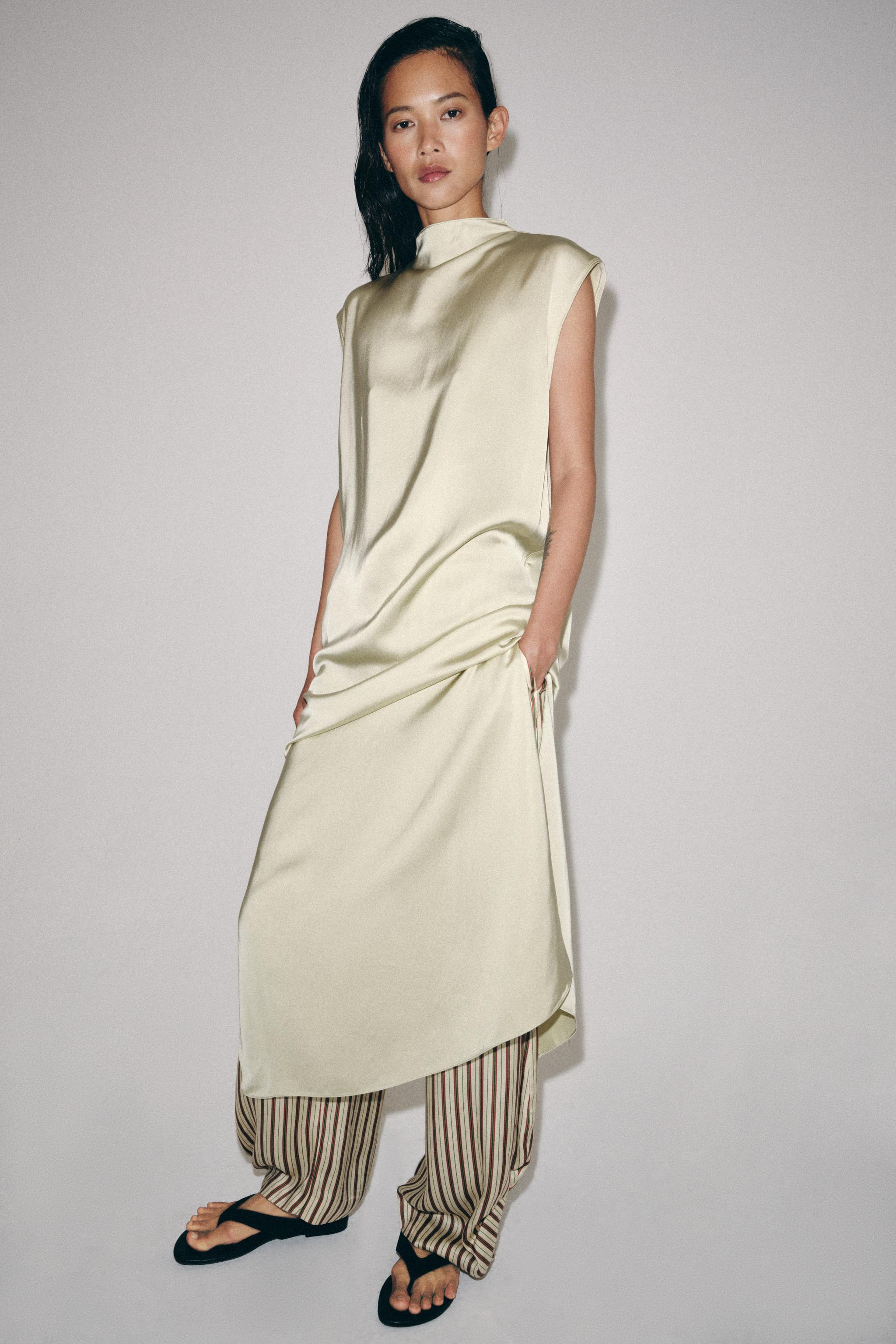 SATIN EFFECT FIREMAN CLASP DRESS ZW COLLECTION | Zara US