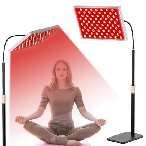 Red Light Therapy for Body: Infrared Light Therapy Panel Lamp with Stand, 660nm Deep Red and 850nm Near Infrared LED Device at Home for Face and Body | Amazon (US)