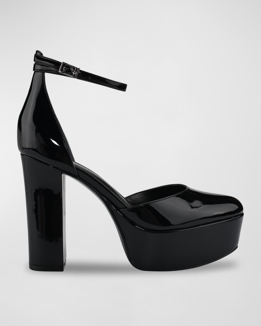 Marc Fisher LTD Lucah Ankle-Strap Platform Pumps | Neiman Marcus
