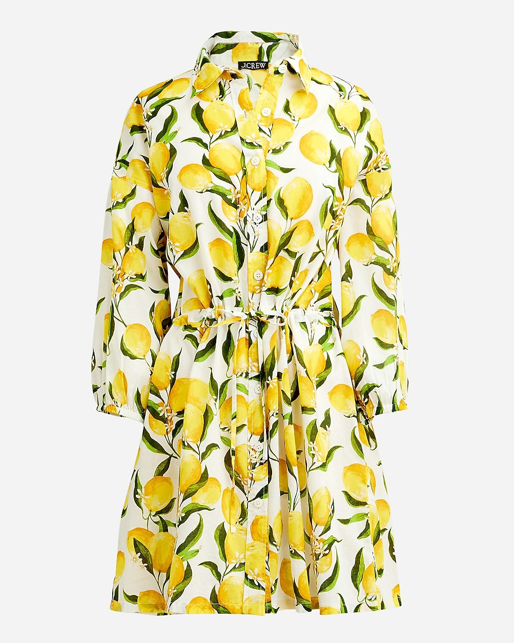 Cinched shirtdress in limoncello cotton voile | J. Crew US