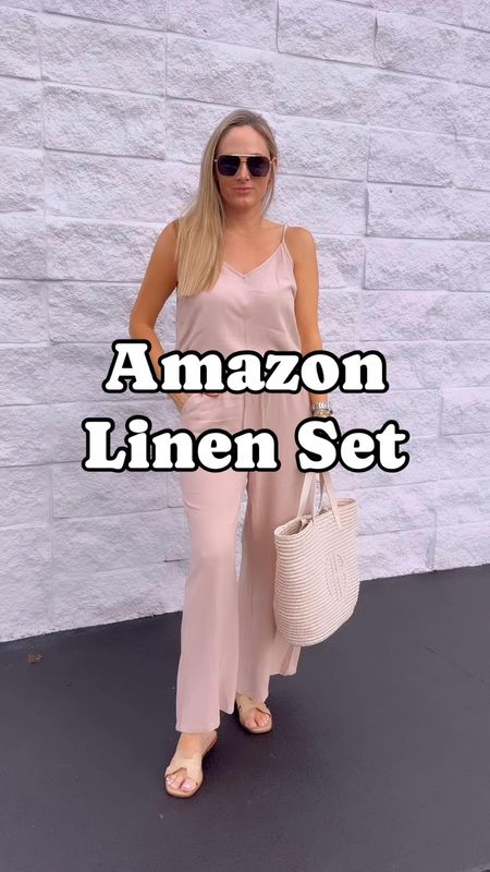 Amazon linen set under $40 comes in eight colors wearing a size small fits true to size vacation outfit summer outfit I'm loving

#LTKFindsUnder50 #LTKOver40 #LTKFindsUnder100