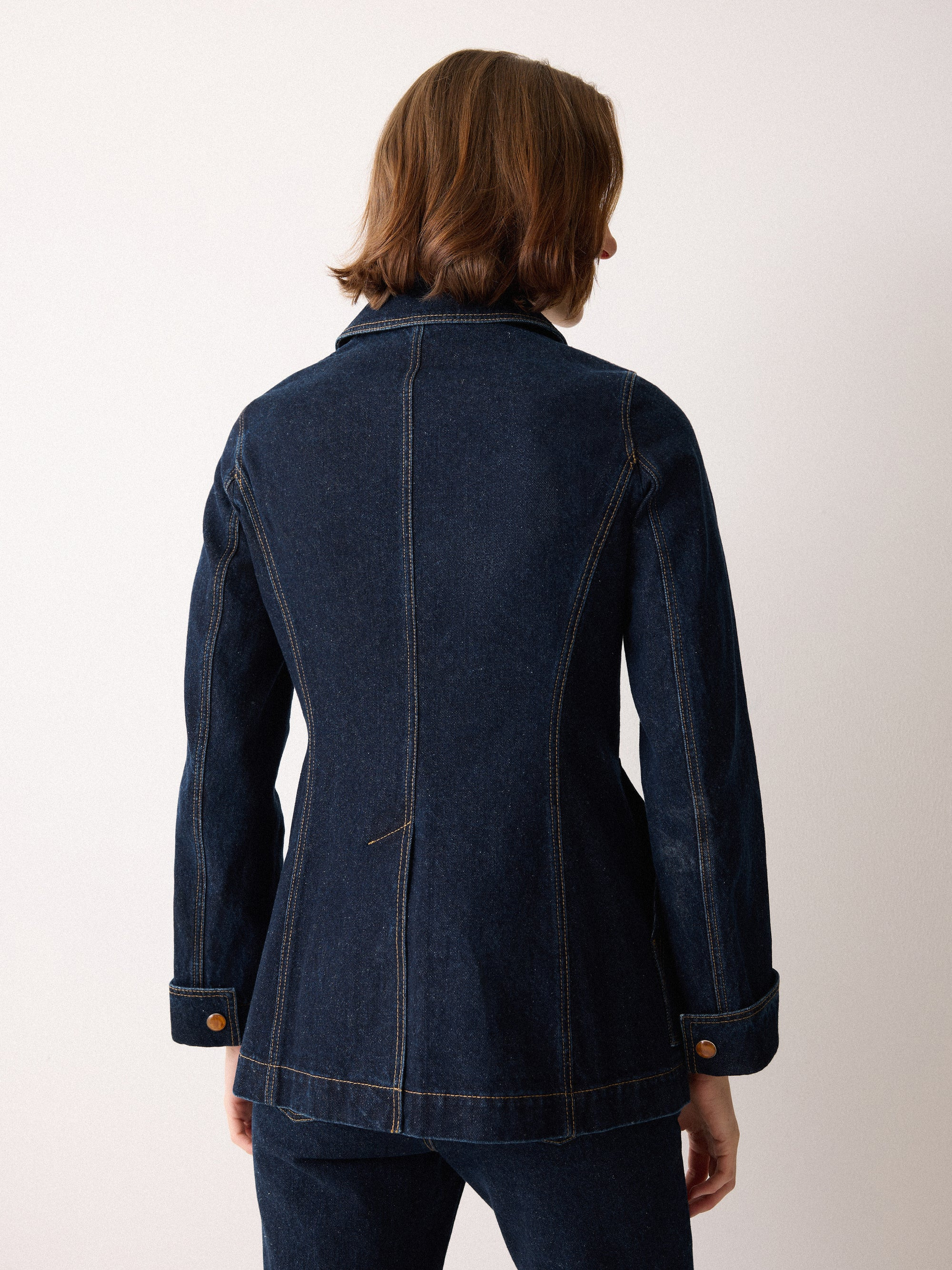 Denim Tailored Panelled Jacket | Indigo | Jigsaw (UK)