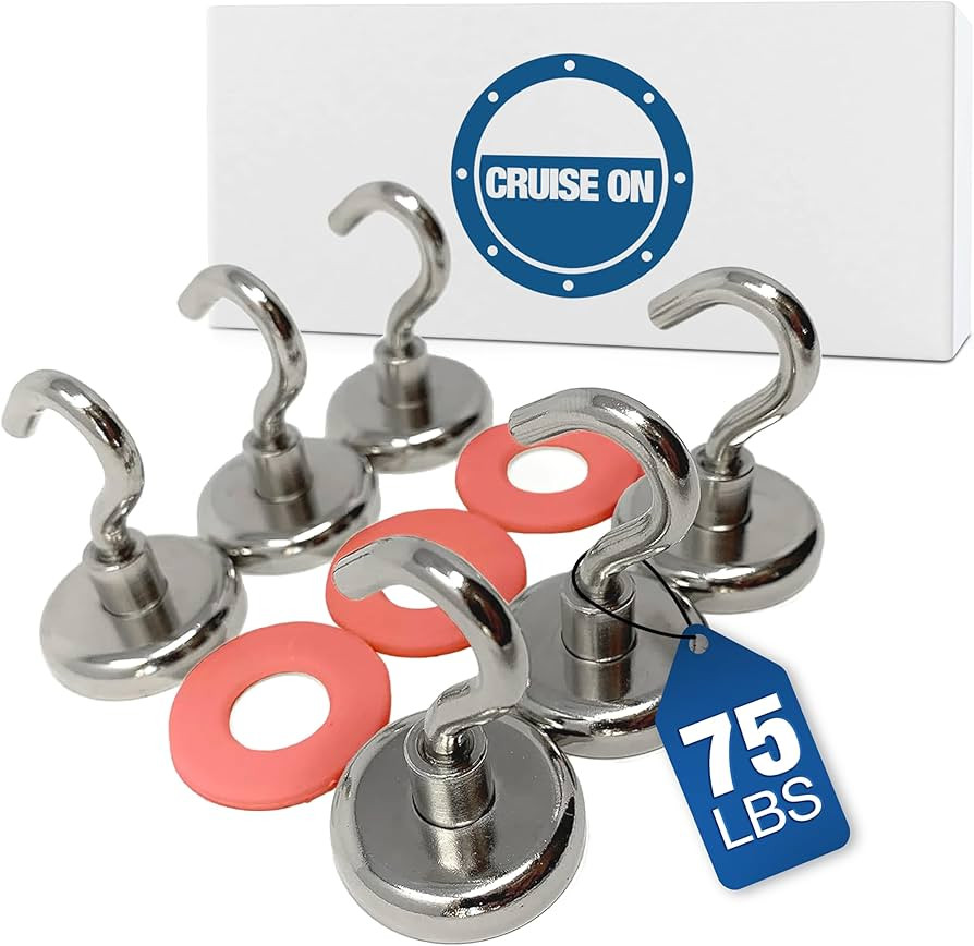 Cruise On Magnetic Hooks for Ship Cabins - Heavy Duty [75 lbs] Magnet Hooks for Metal Door & Wall... | Amazon (US)