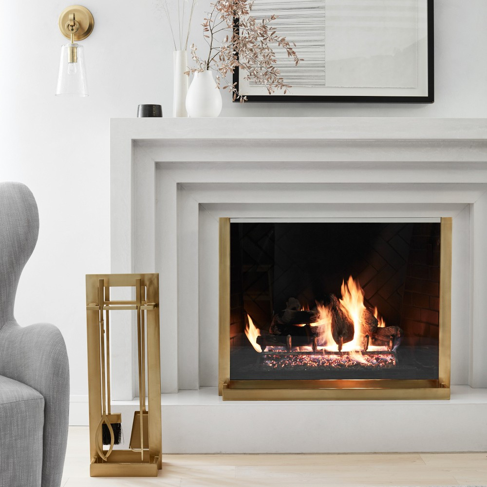 Emerson Fireplace Screen, Black | Williams-Sonoma