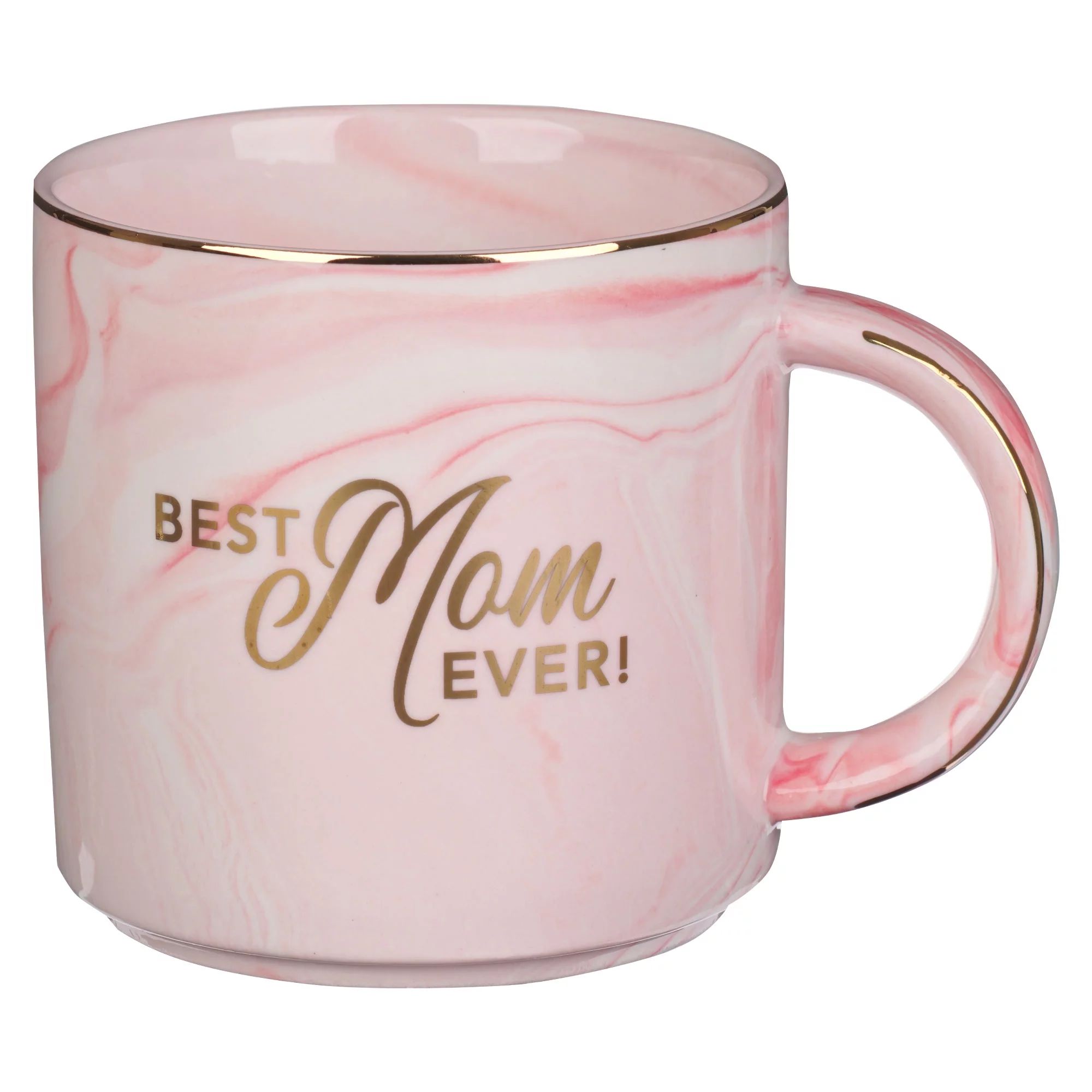 With Love Coffee Mug Best Mom Ever! Pink Marble Swirl Gold Lettering and Rim Accents Inspirationa... | Walmart (US)