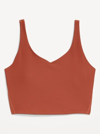 Light Support PowerSoft Rib Longline Sports Bra | Old Navy (US)