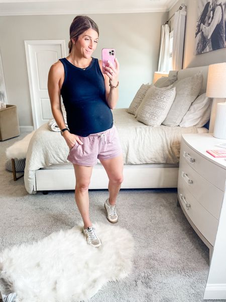 Shop tank only $8. Wearing true size medium. 
Shorts are also on sale. I wear a small in these with and without the bump! SO buttery soft and comfy! Functional drawstring & pockets. 

Linking similar pattern shoes in the same brand too! I wear my true size 8!


#LTKsalealert #LTKfindsunder100 #LTKstyletip
