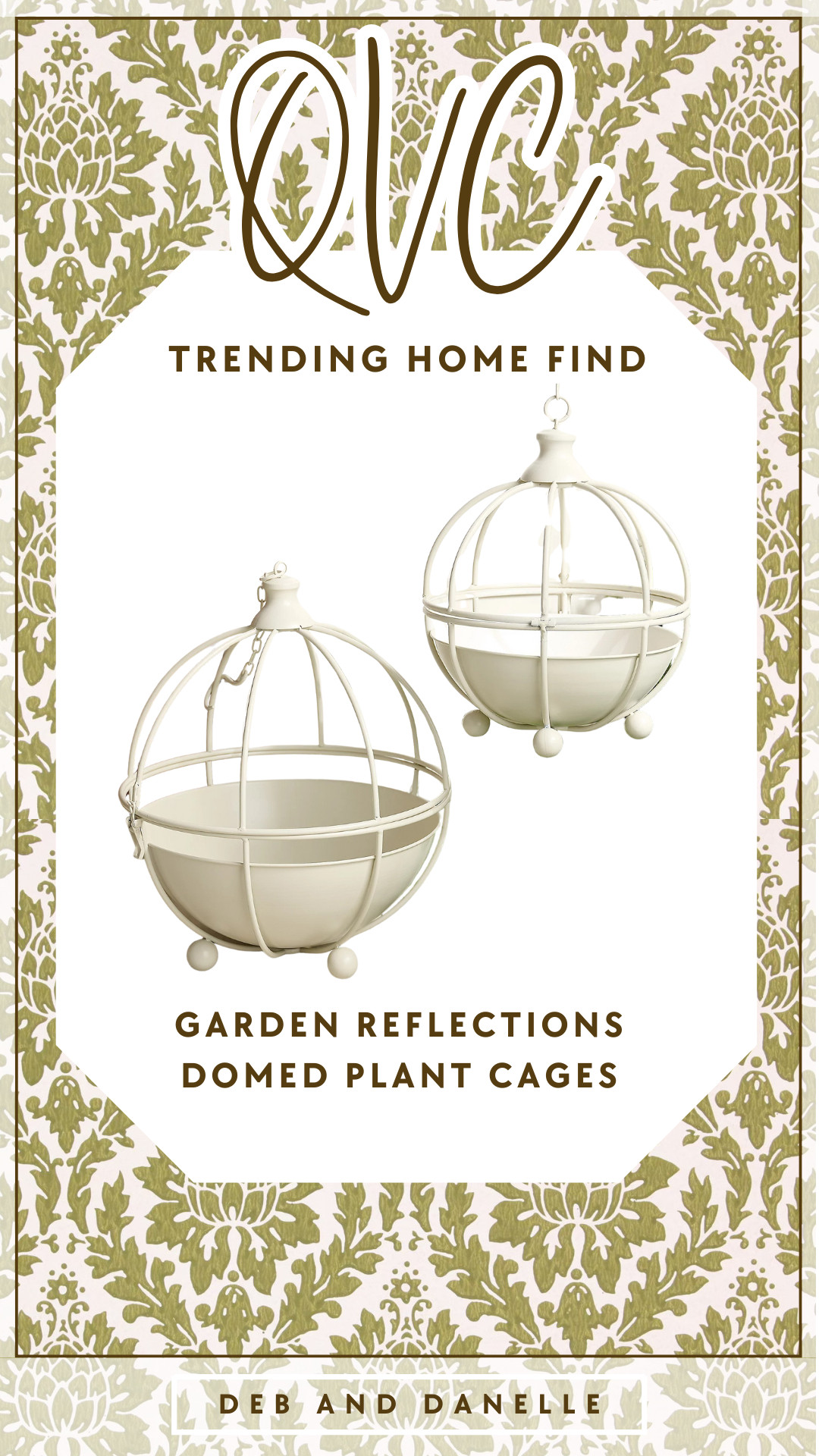 These garden domed plant cages from @QVC are a currently trending product. They have feet to sit or a hanger at the top. They also come in three different color options, including a beautiful patina option.  

 #LTKSeasonal #LTKHome