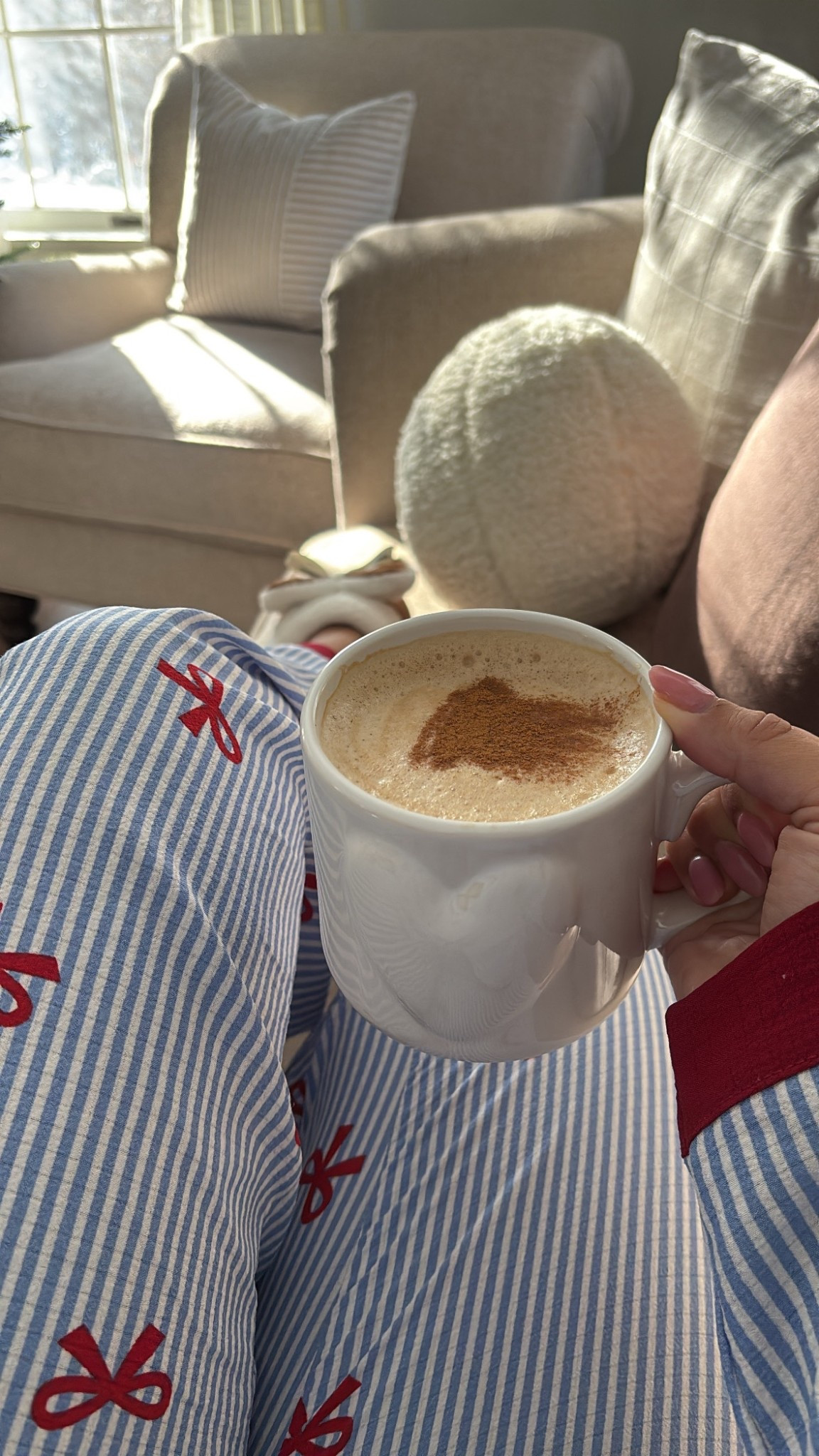 Pijama, mug, and slippers🥰🤍