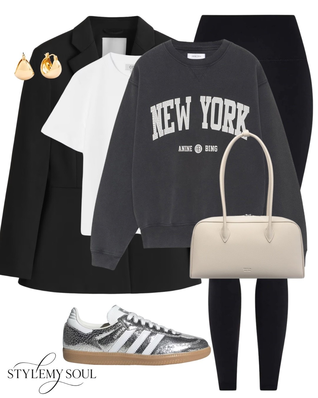 Blazer leggings, adidas samba, sweatshirt, white bag, gold earrings

#LTKautumn #LTKtravel #LTKstyletip