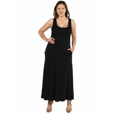 24seven Comfort Apparel Women's Plus Sleeveless Tank Maxi Dress | Target