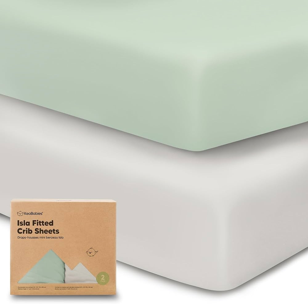 2-Pack Bamboo Viscose Crib Sheets for Boys, Girls - Fitted Crib Sheet, Organic Baby Crib Sheets N... | Amazon (US)