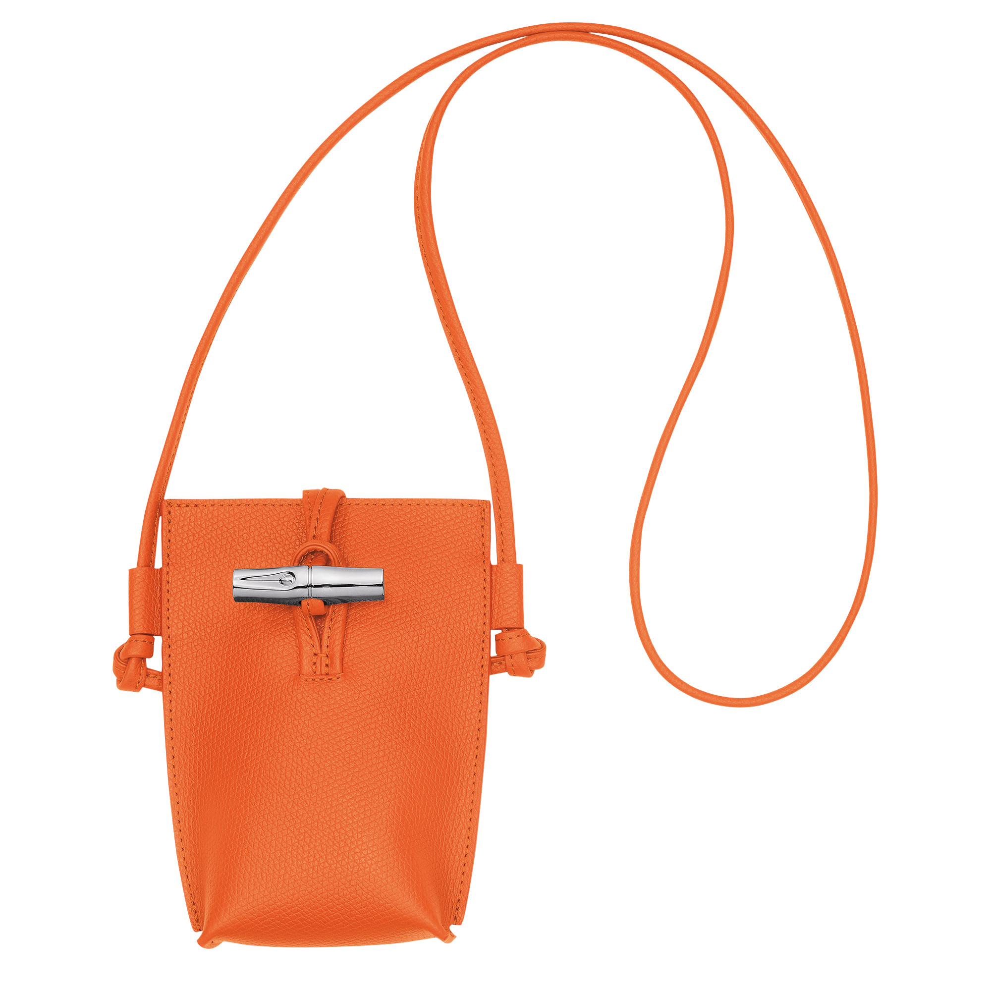 Le Roseau Phone case Orange - Leather | Longchamp US | Longchamp